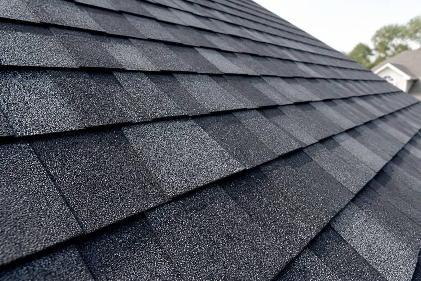 Crew installing architectural shingles on a Charlotte Metro home